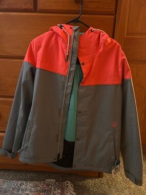 Volcom Snowboarding Jacket Coral and Gray